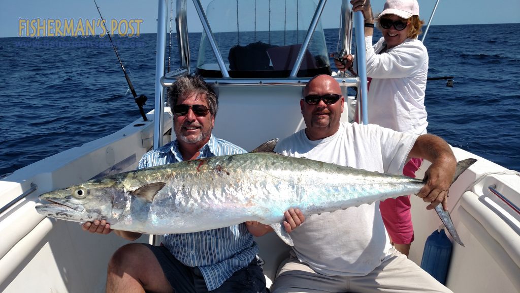 David Casacci with a 55.1 lb. king mackerel that bit a skirted ballyhoo 20 miles off Wrightsville Beach while he was fishing with Capt. Joe Currie of Leverdrag Charters.