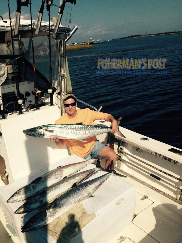 Eric Traphagen, of Wake Forest, NC, with four king mackerel averaging 30 lbs. he landed while trolling off Carolina Beach with Capt. Rod Bierstedt of OnMyWay Charters.