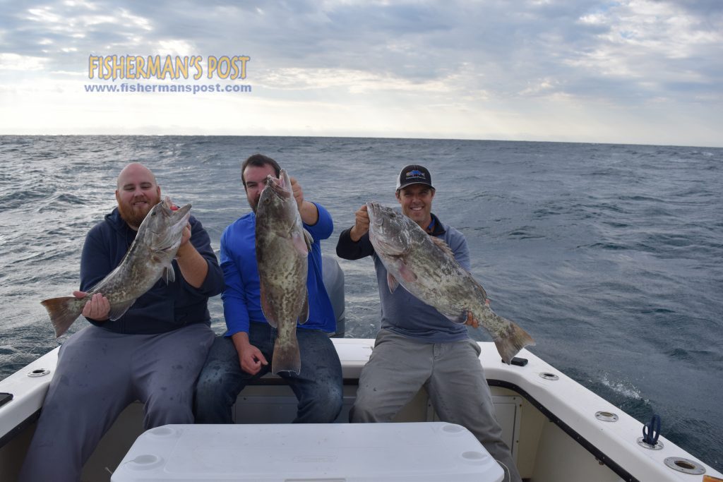 The Fisherman's Post crew with three gags caught about 16 miles out of Masonboro Inlet on cigar minnows and squid. They were fishing on a late October Friday with Capt. Lynn Perry of Shearwater Charters out of Seapath Marina in Wrightsville Beach.